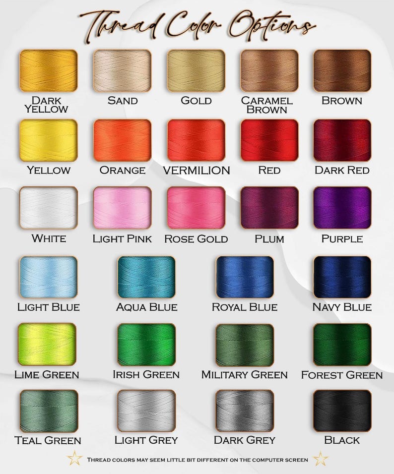 Pu&ograve; includere: Una tabella colori che mostra le opzioni di colore del filo. La tabella include una variet&agrave; di colori come giallo, arancione, rosso, rosa, blu, verde, grigio e nero. Il testo in alto recita "Opzioni colore filo".