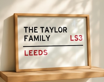 Impresión de dirección personalizada, póster con nombre familiar personalizado, letrero de calle horizontal para pared, regalo de decoración único para un nuevo hogar, regalo de inauguración de casa