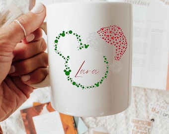 Micky Maus Name Becher, personalisierte Disney Tasse, Disney Lehrer Tasse, Weihnachtsgeschenk, Kaffee-Liebhaber Geschenk, Micky Maus Tasse, Disney-Andenken