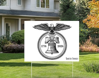 250 Years Freedom Yard Sign, Liberty Bell Eagle Outdoor Sign, 1776–2026 USA Anniversary Lawn Decor, Patriotic Celebration Yard Decoration
