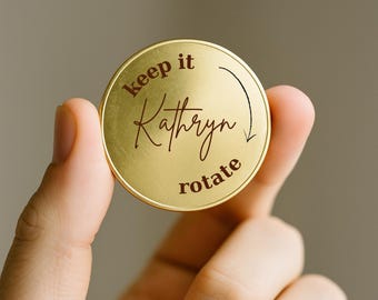 Keep It Rotate Custom Coin, Personalized Engraved Gift Token, Custom Message Keepsake, Unique Pocket Coin Gift