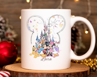 Personalisierte Micky und Freunde Tasse, Name Disney Tasse, Kinder Geschenk, süße Cartoon Kaffeetasse, Geburtstagsgeschenk, Disney-Liebhaber Geschenk