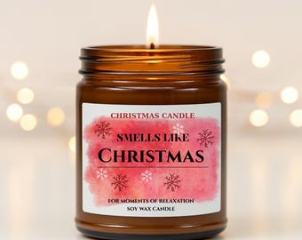 Riecht nach Weihnachtskerze, Urlaub Sojawachs Kerze, Weihnachtliche Duftkerze, Gemütliche Winter Kerzen Geschenk, Weihnachtliche Wohnkultur