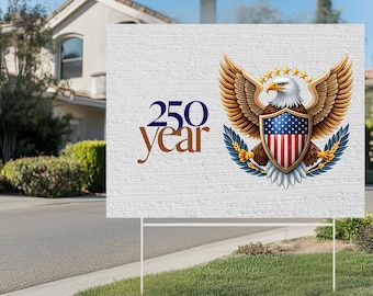 250 Years Freedom Yard Sign, Liberty Bell Eagle Outdoor Sign, 1776–2026 USA Anniversary Lawn Decor, Patriotic Celebration Yard Decoration
