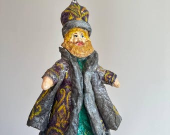 Handcrafted spun cotton Christmas tree ornament : Saint Nicholas