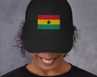 Ghana Flag Embroidered Hat | Ghana Baseball Cap | Proud Ghanaian Gift | African Heritage Hat for Men & Women | Ghana Pride Cap