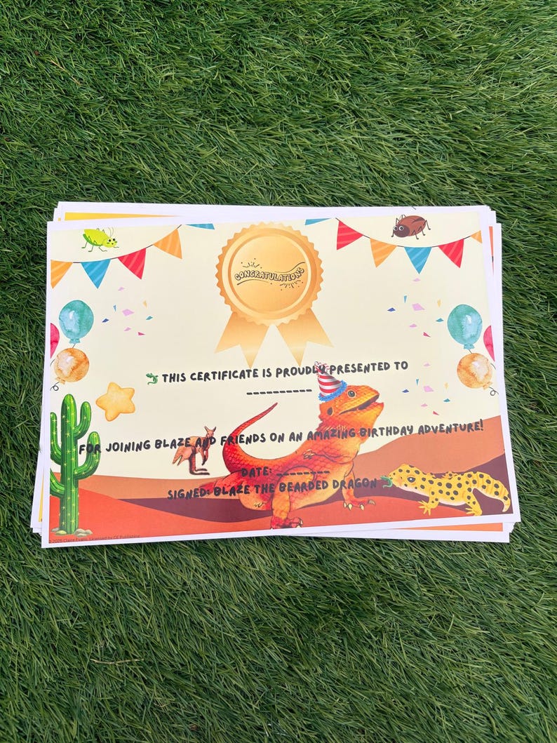 Congratulations Lizard Bearded Dragon Birthday Party Invitation: Reptile Theme (PDF) - Etsy