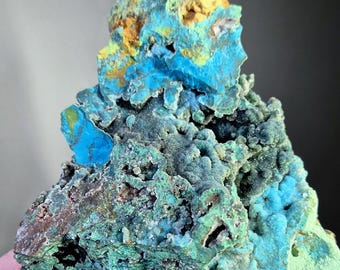 ¡Guau! Geoda pseudomatriz de crisocola y malaquita Druzy. Inca de Oro, Provincia de Chañaral, Región de Atacama, Chile