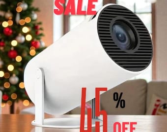 Minifilmprojector, draagbare thuisbioscoopprojector voor slaapkamer, 4K-ondersteunde HD-smartprojector voor gebruik binnen en buiten