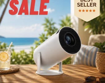 Mini Movie Projector, Portable Home Theater Projector for Bedroom, 4K Supported HD Smart Projector for Indoor & Outdoor Use