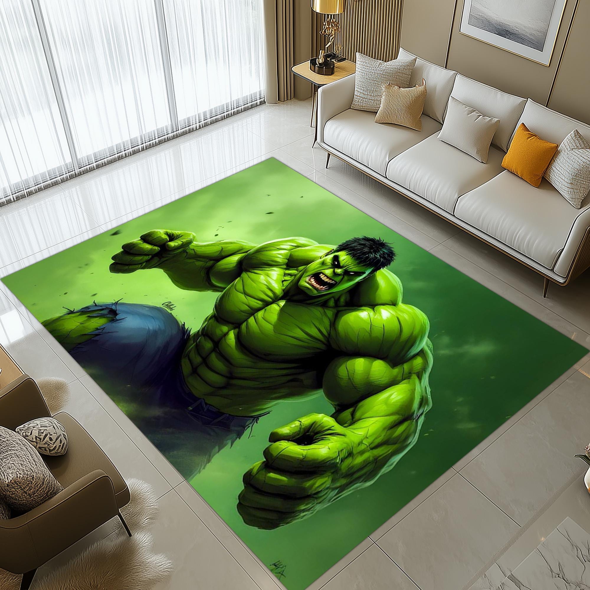 Hulk 3D ラグマット　ハルク　リアル Hulk Rug - Etsy Canada