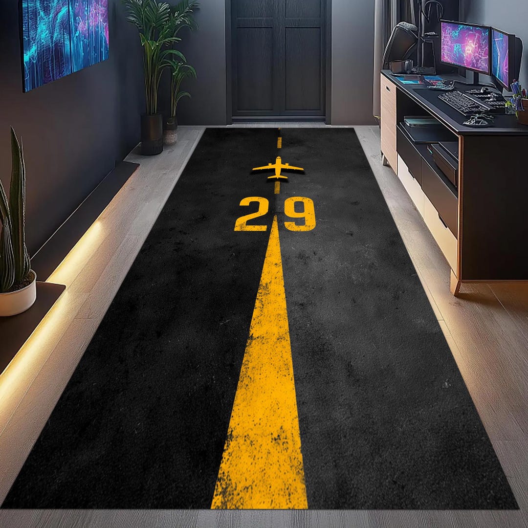 Airplane Runway Runner Rug: Aviation Hallway Decor - Etsy