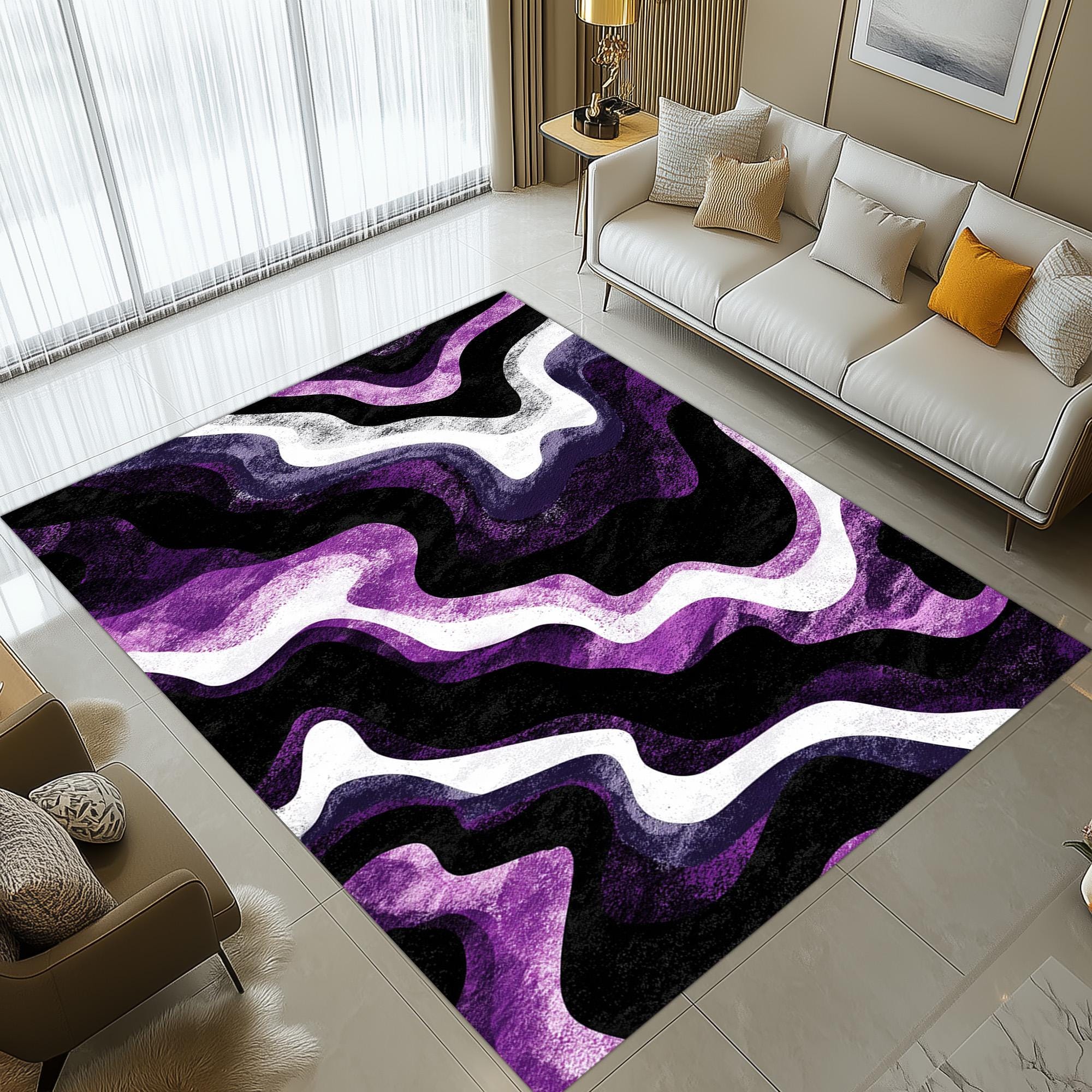 Purple Abstract Rug - Etsy
