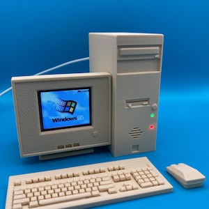 Ordenador de sobremesa TinyX86 de los 90 Vintage Windows 95 3Dfx Sound Blaster Pentium MMX idea regalo retro arcade y retrogaming para nerds