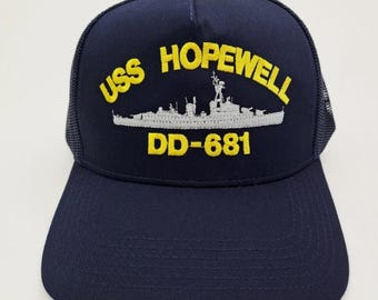 USS Germantown LSD-42 Badge Baseball Cap Hat Hook & Loop Closure