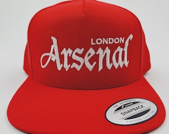 Arsenal Football Club Flat Bill Trucker Snapback Cap Hat Red