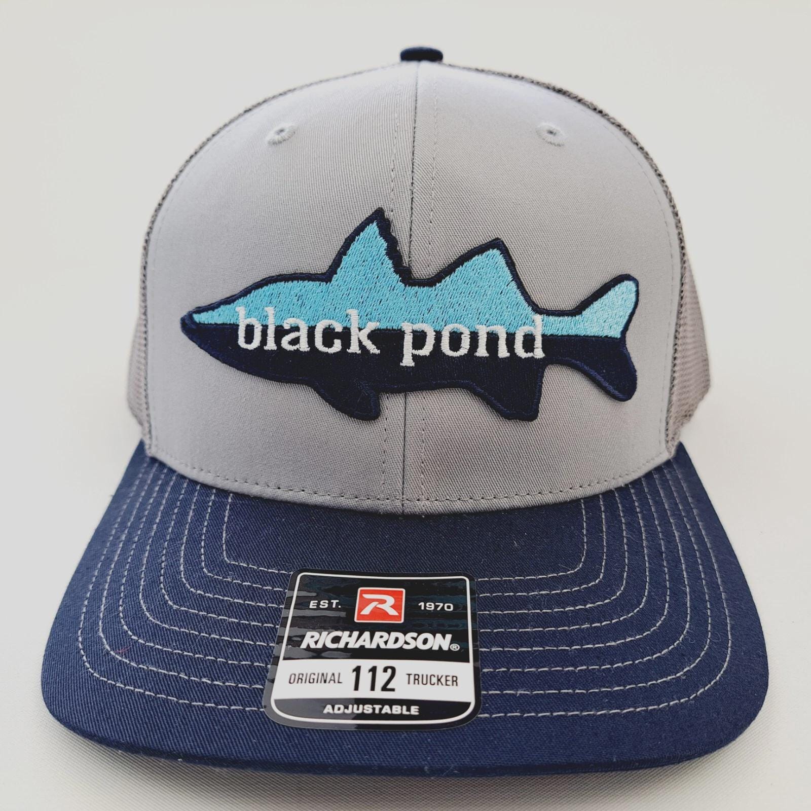 Retro Black Pond Swordfish Fishing Patch Mesh Snapback Richardson 112 Cap Hat Amazon.com: Crappie Fishing Hat Laser Engraved Leather Patch  main image 3