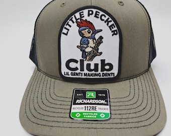 Retro Funny Little Pecker Club Patch Richardson 112 Mesh Snapbak Trucker Cap Hat Lil Pecker Club Embroidered Patch RIchardson 112 Mesh  main image 3