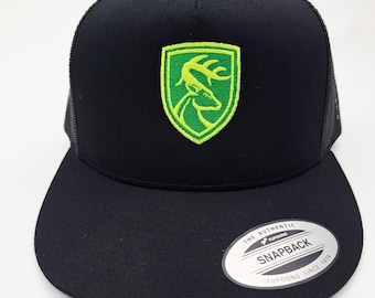 Deer Hunter Hat Embroidered Flat Bill Trucker Mesh Snapback Cap