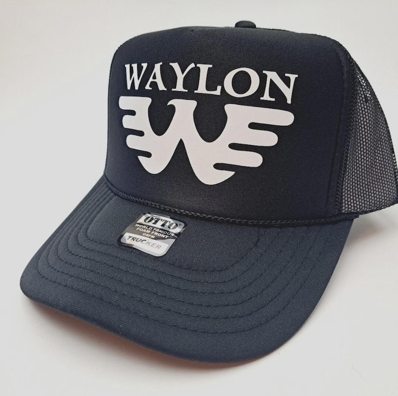 Waylon Lettering Waylon J. Hat Cap Vintage Foam Trucker Style Mesh Snapback Black - Etsy