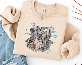 Dog embroidery design, terrier dog embroidery pattern, pet lover embroidery, detailed dog head embroidery, digital download