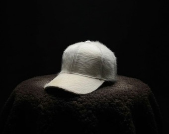 Unisex Cowhide Hair-On Cap | Handmade Leather Trucker Hat | Western Event Hat