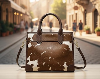 Handmade Hair-On Cowhide Tote Bag | Western Shoulder Purse | Boho Cowgirl Handbag
