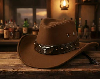 Handmade Suede Cowboy Hat | Western Style