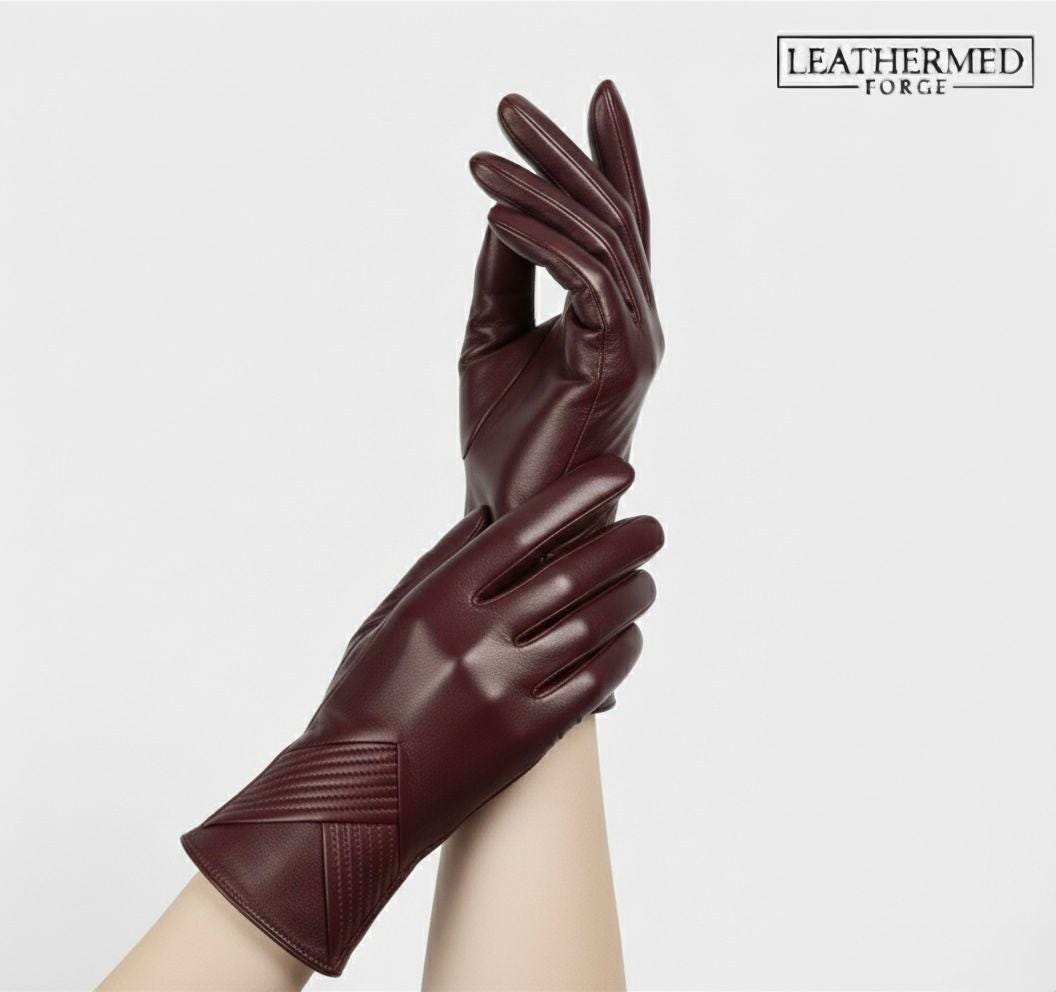 Burgundy gloves - Etsy 日本