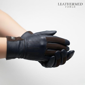 Vollnarbenlederhandschuhe Thermo gefüttert | Touch Screen Winter Autofahrer Handschuhe Unisex