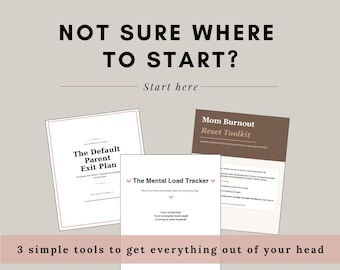 Overwhelmed Mom Planner | Mental Load Tracker, Default Parent System, Burnout Toolkit | Printable Planner Bundle