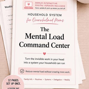 Commandocentrum mentale belasting voor moeders | ADHD-thuisbeheersysteem | Huishoudelijke organisator
