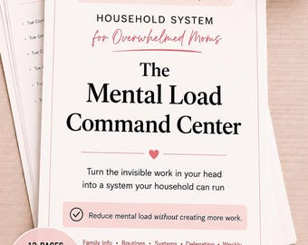 Mental Load Command Center for Moms | ADHD Home Management System | Household Organizer