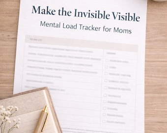 Mental belastningsspårare för mammor | Checklista för osynlig förlossning och arbetsblad för rättvis fördelning