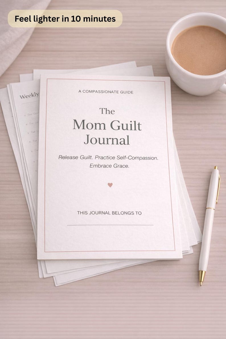 Mom Guilt Journal for Overwhelmed Mothers | Self-care Workbook ...