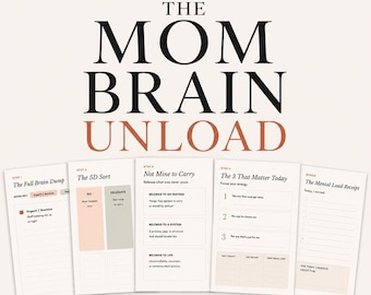 The Mom Brain Unload | Mental Load & Brain Dump for Overwhelmed Moms | ADHD Anxiety Reset Printable