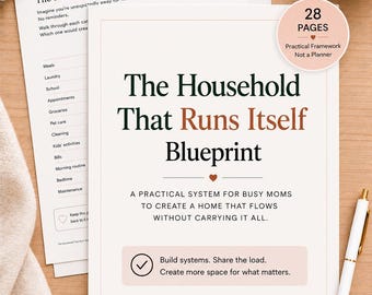 Home Management Workbook | Mental Load System | Household Organization | Printable PDF