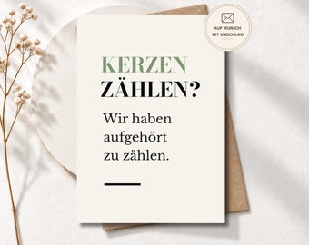 Lustige Geburtstagskarte „Kerzen zählen?“ Geburtstagskarte für Frauen und Männer, witzige Grußkarte als Postkarte oder Klappkarte