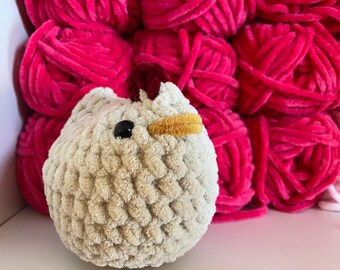 Chicken Plush - Handheld Chicken Plushie, Crochet Amigurumi