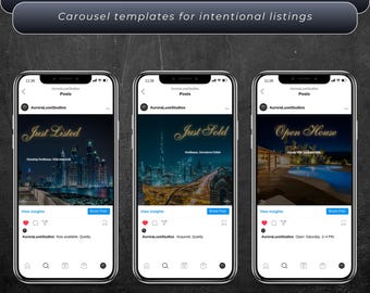 Luxury Real Estate Canva Templates | Just Listed, Just Sold & Open ...