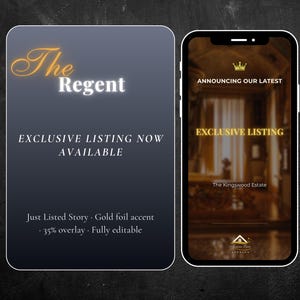 Just Listed Instagram Story Template | Luxury Real Estate Announcement | High End Property Marketing | Canva Template for Realtors
