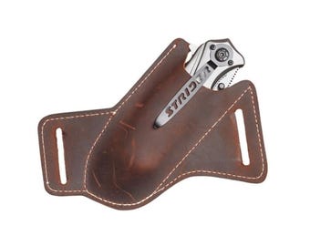 Handmade Personalized Full Grain Leather Knife Holster Belt Sheath