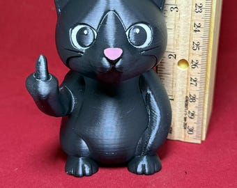 Middle Finger Cat 4" (Black)