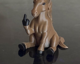 Middle Finger Horse Keychain 2"