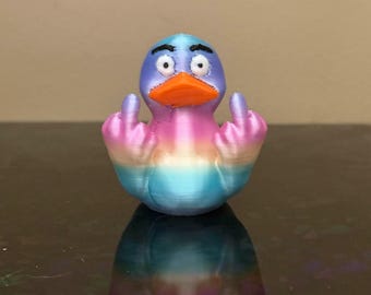 Middle Finger Duck 2" Light Rainbow