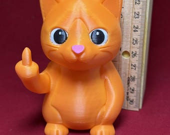 Middle Finger Cat 4" (Orange)