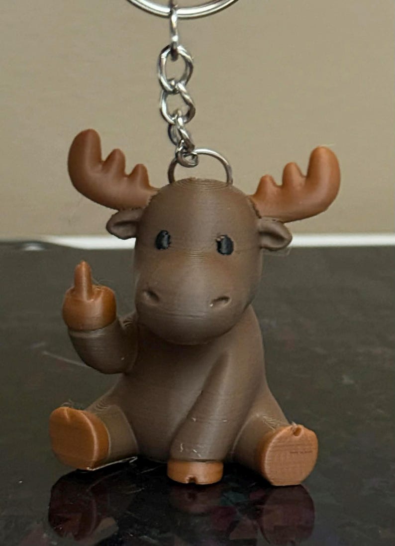Middle Finger Moose Keychain 2