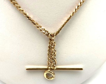 Solid Victorian 14kt Watch Chain Necklace