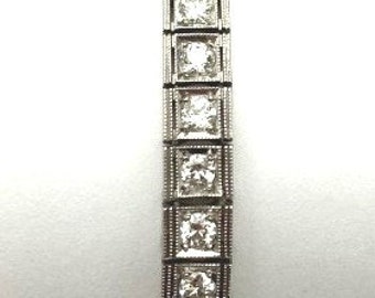 Art Deco Platinum and Diamond Line Bracelet 4.20ctw