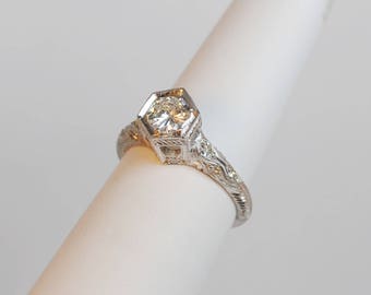 Simply Elegant Art Deco Style Engagement Ring